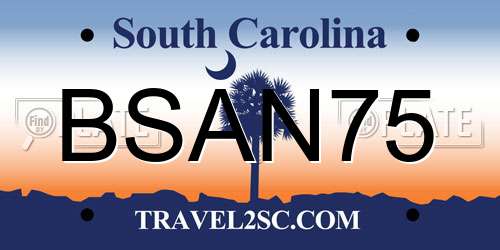 BSAN75 South Carolina License Plate