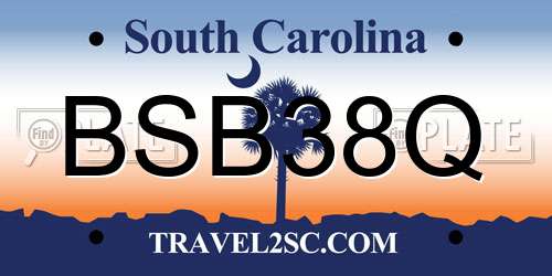 BSB38Q South Carolina License Plate