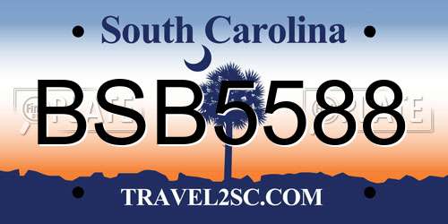 BSB5588 South Carolina License Plate