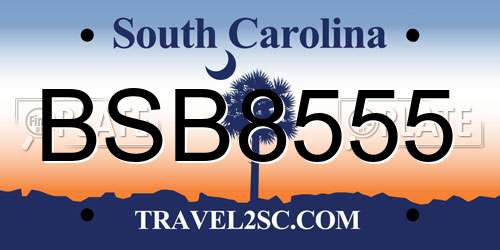 BSB8555 South Carolina License Plate