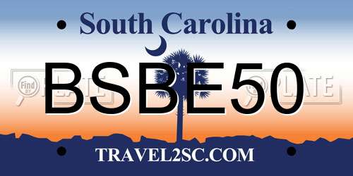 BSBE50 South Carolina License Plate