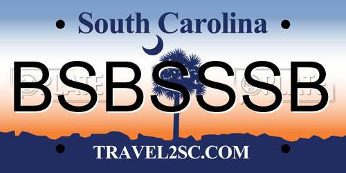 BSBSSSB South Carolina License Plate