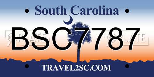 BSC7787 South Carolina License Plate