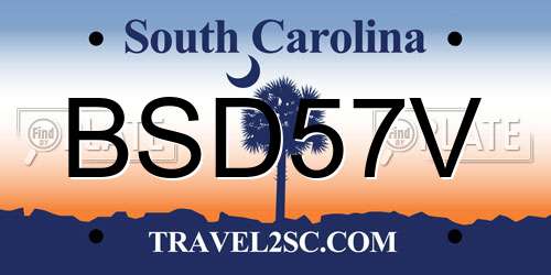 BSD57V South Carolina License Plate