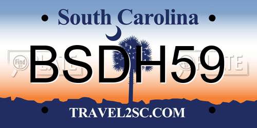 BSDH59 South Carolina License Plate