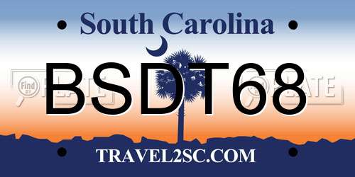 BSDT68 South Carolina License Plate