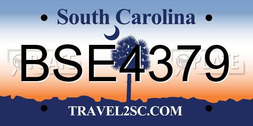 BSE4379 South Carolina License Plate