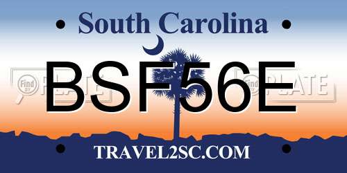 BSF56E South Carolina License Plate