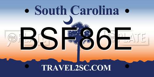 BSF86E South Carolina License Plate