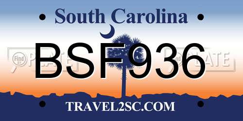 BSF936 South Carolina License Plate