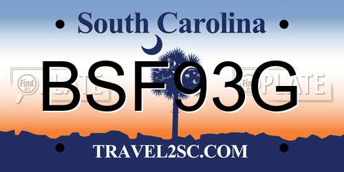 BSF93G South Carolina License Plate