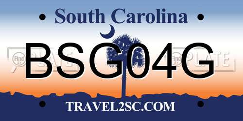 BSG04G South Carolina License Plate