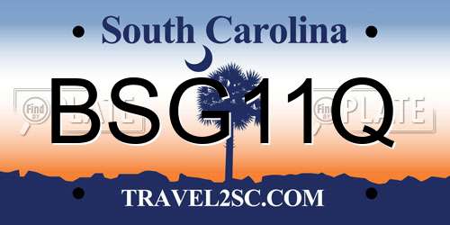 BSG11Q South Carolina License Plate