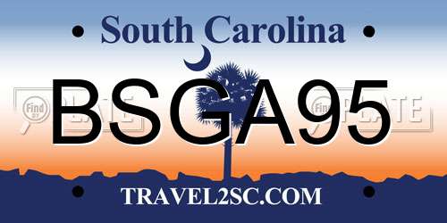 BSGA95 South Carolina License Plate