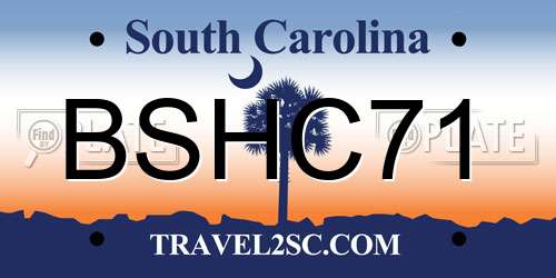 BSHC71 South Carolina License Plate