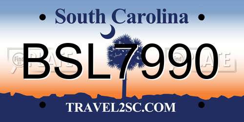 BSL7990 South Carolina License Plate