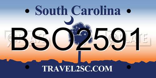 BSO2591 South Carolina License Plate