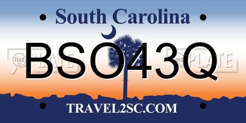 BSO43Q South Carolina License Plate