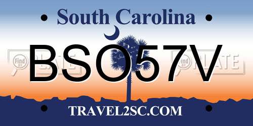 BSO57V South Carolina License Plate