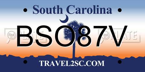 BSO87V South Carolina License Plate