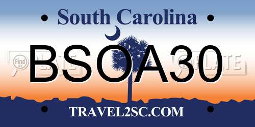 BSOA30 South Carolina License Plate