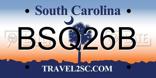 BSQ26B South Carolina License Plate