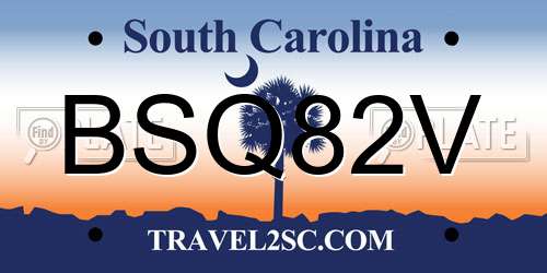 BSQ82V South Carolina License Plate