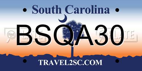 BSQA30 South Carolina License Plate
