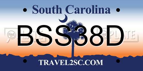 BSS38D South Carolina License Plate
