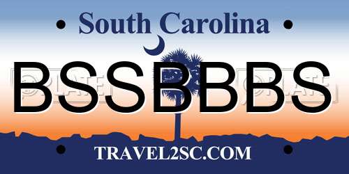 BSSBBBS South Carolina License Plate