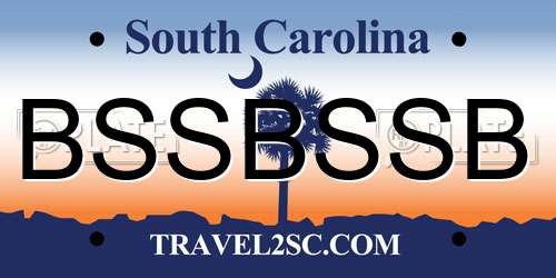 BSSBSSB South Carolina License Plate