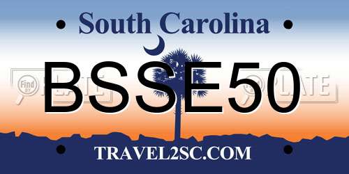 BSSE50 South Carolina License Plate