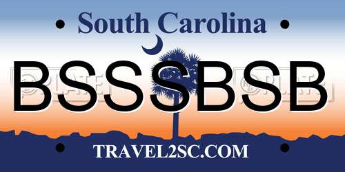 BSSSBSB South Carolina License Plate