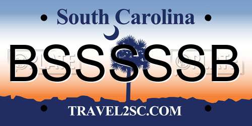 BSSSSSB South Carolina License Plate