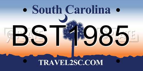 BST1985 South Carolina License Plate
