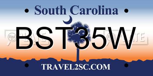 BST35W South Carolina License Plate
