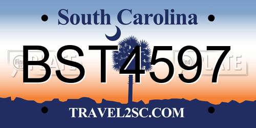 BST4597 South Carolina License Plate
