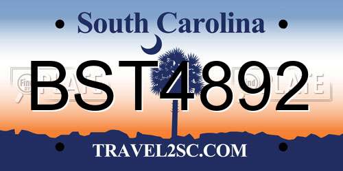 BST4892 South Carolina License Plate