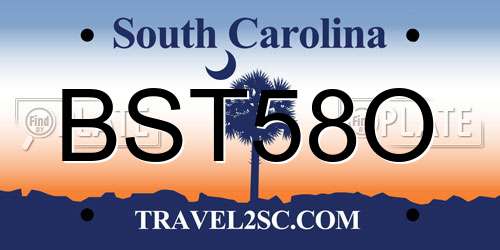 BST58O South Carolina License Plate