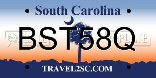 BST58Q South Carolina License Plate