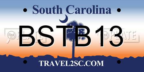 BSTB13 South Carolina License Plate