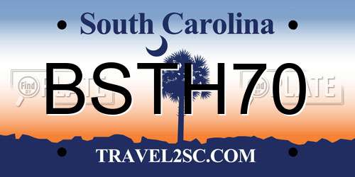 BSTH70 South Carolina License Plate