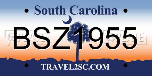 BSZ1955 South Carolina License Plate