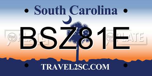 BSZ81E South Carolina License Plate