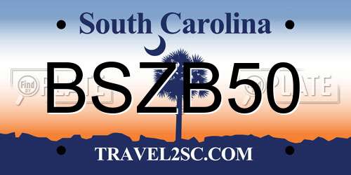 BSZB50 South Carolina License Plate