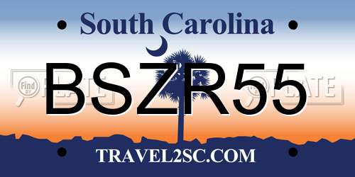 BSZR55 South Carolina License Plate