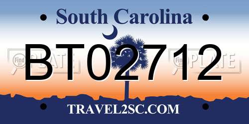 BT02712 South Carolina License Plate