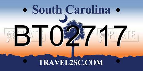 BT02717 South Carolina License Plate