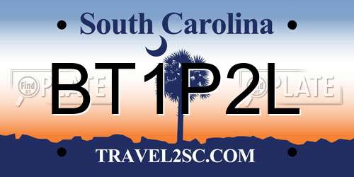 BT1P2L South Carolina License Plate