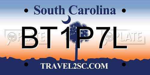 BT1P7L South Carolina License Plate